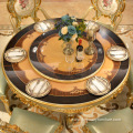 classical European style round solid wood dining table